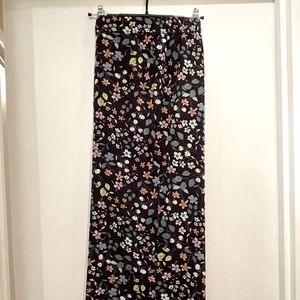 LOFT Plus (discontinued) Navy Wide Leg Floral Pant